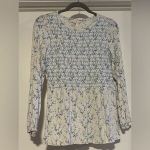 Matilda Jane Blue and Cream Floral Blouse